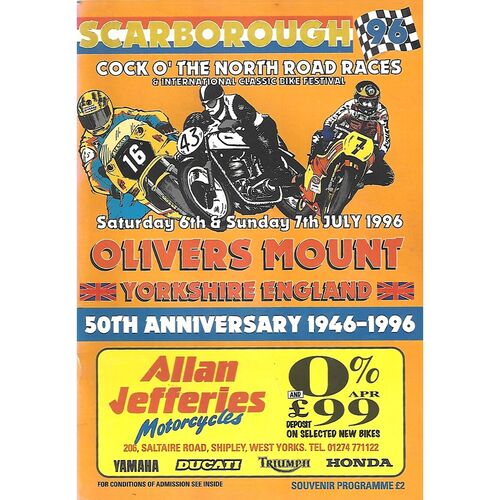 1996 Oliver’s Mount, Scarborough Cock O'The North Road Race Motor Cycle Race Meeting (06-07/09/1996) Motor Cycle Racing Programme