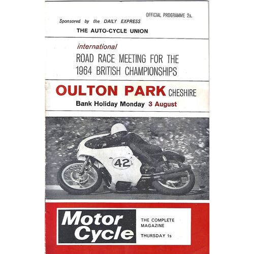 1964 Oulton Park 1964 British Championships International Road Race Meeting (03/08/1964) Motor Cycle Racing Programme