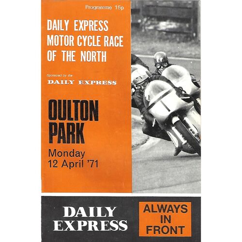 1971 Oulton Park Daily Express Motor Cycle Race of the North Race Meeting (12/04/1971) Motor Cycle Racing Programme