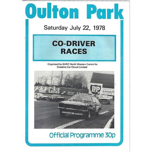 Oulton Park Motor Racing/Motor Cycle Racing Programmes