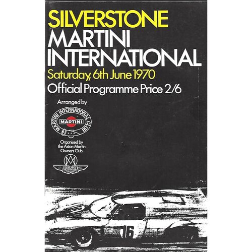 1970 Silverstone Martini International Race Meeting (06/06/1970) Motor Racing Programme