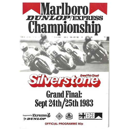 1983 Silverstone Dunlop/Express Race Meeting (24-25/09/1983) Motor Cycle Racing Programme