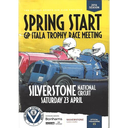 2016 Silverstone Spring Start GP Italia Trophy Race Meeting (23/04/2016) Motor Racing Programme