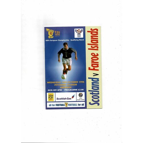 1998 Scotland v Finland Football Programme