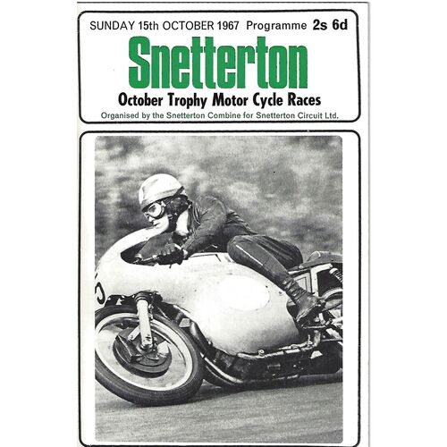 1967 Snetterton October Trophy National Motor Cycle Races Meeting (15/10/1967) Motor Cycle Racing Programme