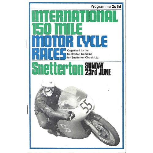 1968 Snetterton International 150 Mile Motor Cycle Races Meeting (23/06/1968) Motor Cycle Racing Programme