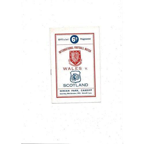 1952 Wales v Scotland International Football Programme @ Cardiff City