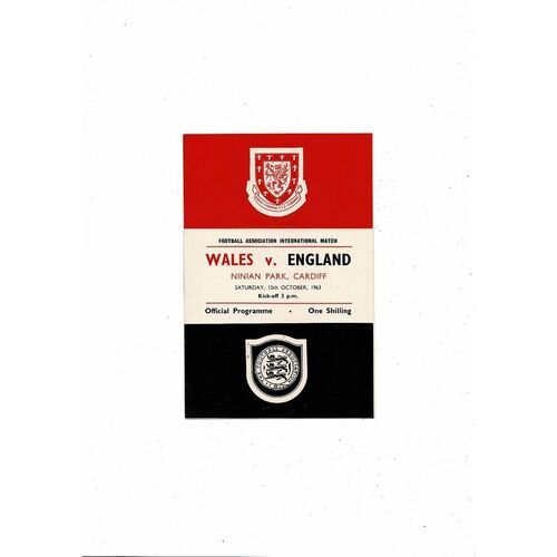 1963 Wales v England International Football Programme @ Cardiff