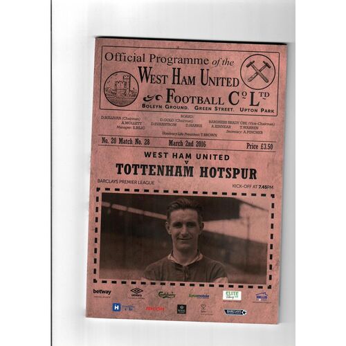 West Ham United Home Football Programmes