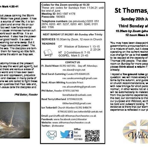 Pew Sheet | The Parish of St Thomas, Exeter