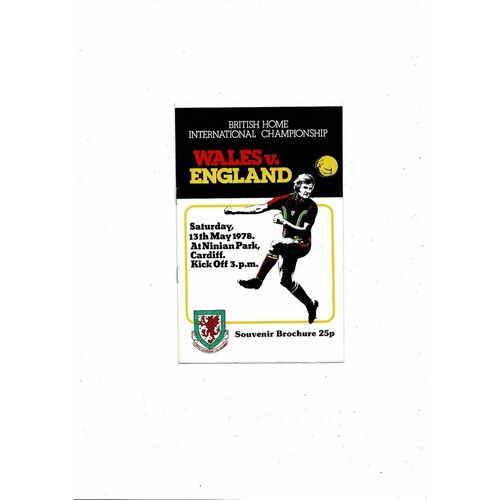1978 Wales v England British Championship Football Programme @ Cardiff City