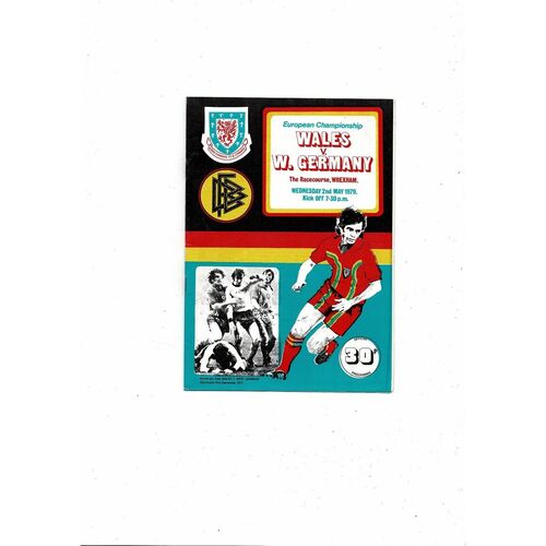 1979 Wales v West Germany European Championship Football Programme @ Wrexham