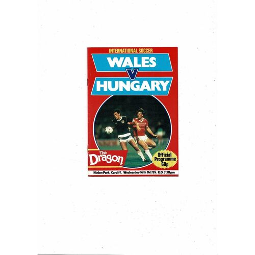 1985 Wales v Hungary International Football Programme @ Cardiff City