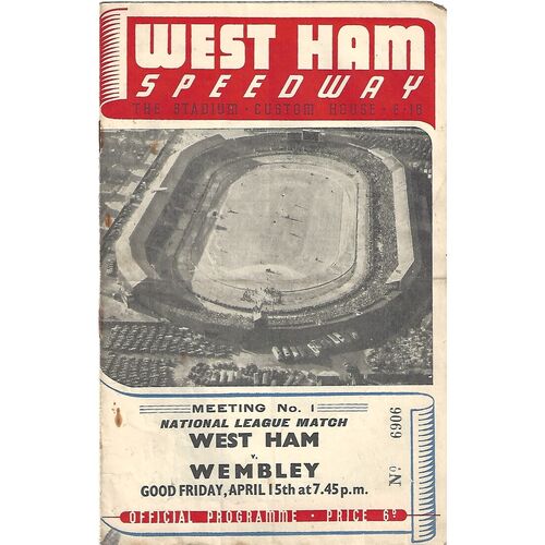 West Ham Home Speedway Programmes