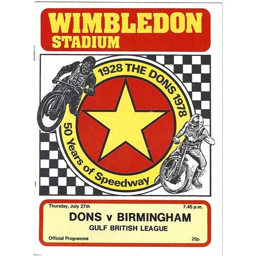 Birmingham Away Speedway Programmes