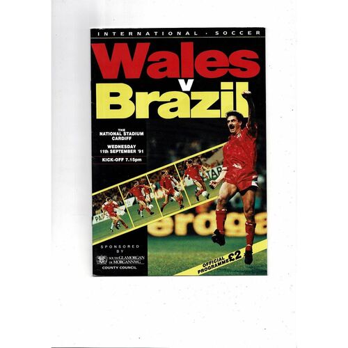 1991 Wales v Brazil International Football Programme