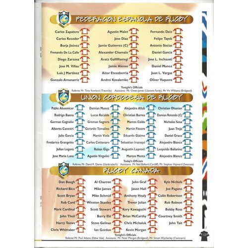 1998 Neath v Spain/Cordoba/Rugby Canada Rugby Union Programme