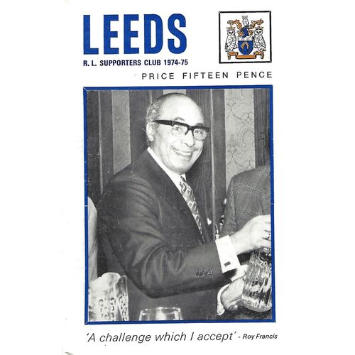 1974/75 Leeds Rugby League Supporters Handbook