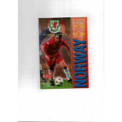 2000 Wales v Norway World Cup Football Programme