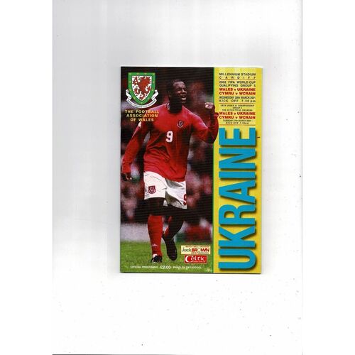 2001 Wales v Ukraine World Cup Football Programme