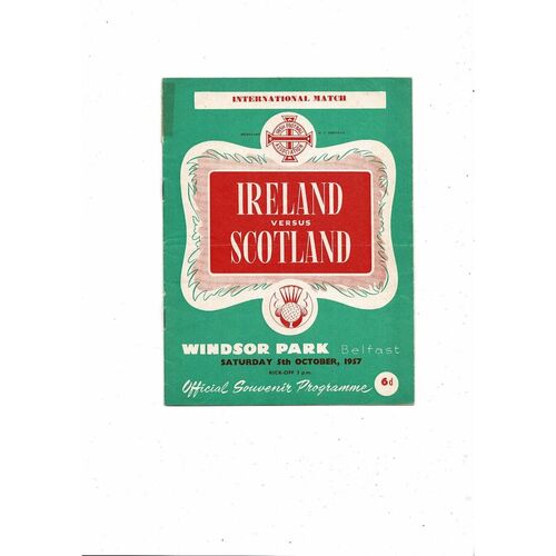 1957 Northern Ireland v Scotland Football Programme