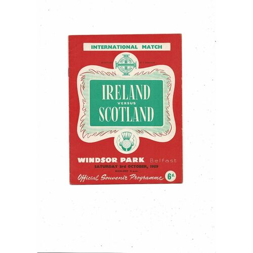 1959 Northern Ireland v Scotland Football Programme