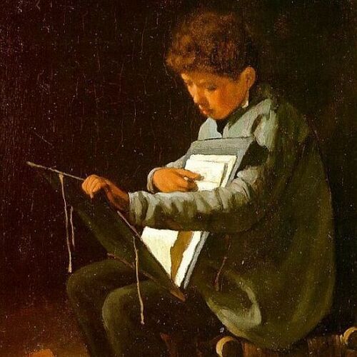 Seated Boy with a Portfolio