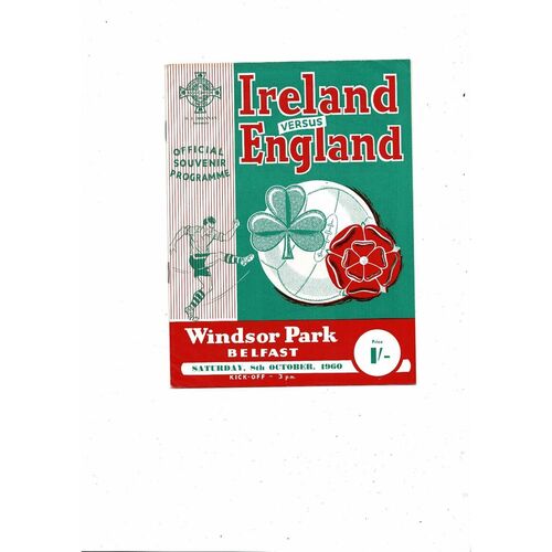 1960 Northern Ireland v England Football Programme