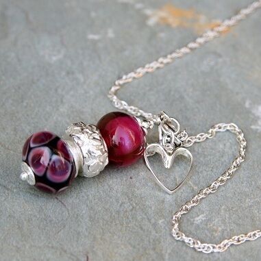 Cranberry Trio Necklace
