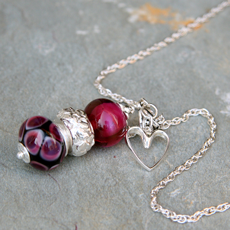Cranberry Trio Necklace