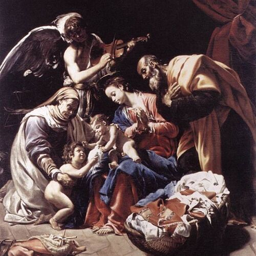 Holy Family with St Elizabeth, the Young St John the Baptist and an Angel