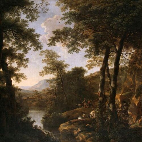 Italian Landscape with Roman Warriors