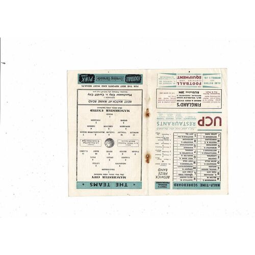 1954/55 Manchester City v Manchester United FA Cup Football Programme