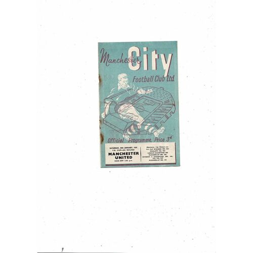1954/55 Manchester City v Manchester United FA Cup Football Programme
