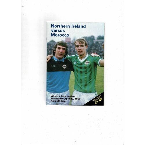 1986 Northern Ireland v Morocco Football Programme