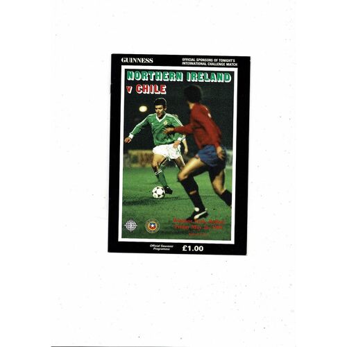 1989 Northern Ireland v Chile Football Programme