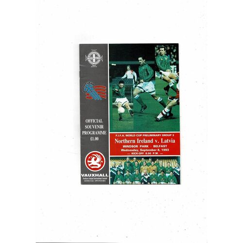 1993 Northern Ireland v Latvia Football Programme