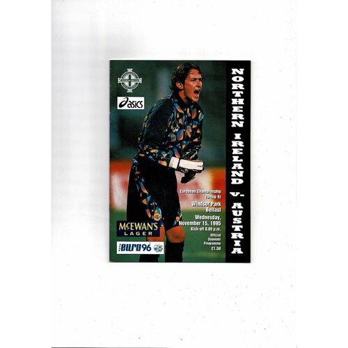 1995 Northern Ireland v Austria Football Programme