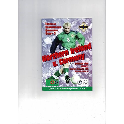 1999 Northern Ireland v Germany Football Programme + Poster