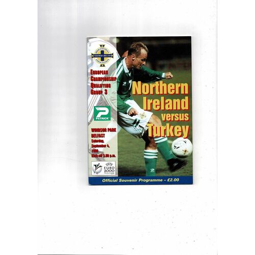 1999 Northern Ireland v Turkey Football Programme
