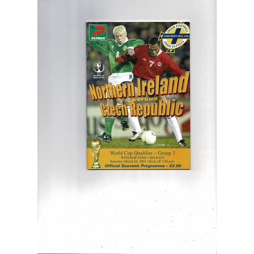 2001 Northern Ireland v Czech Republic Football Programme