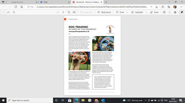 Canine Behaviour and Training - Another award!