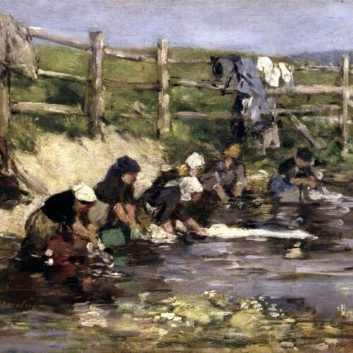Laundresses by a Stream