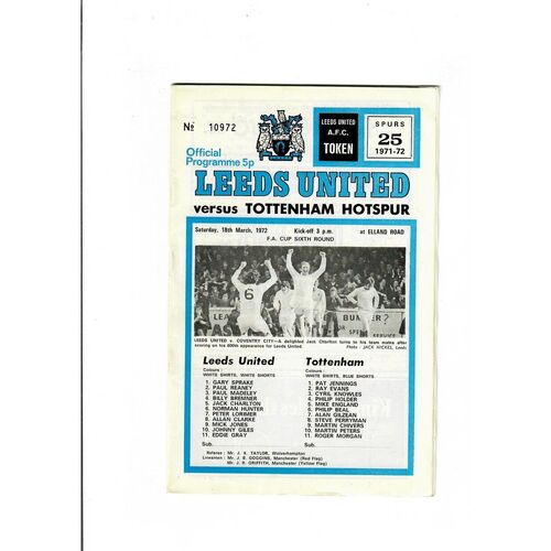Tottenham Hotspur Away Football Programmes