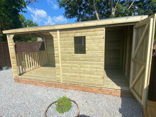 #003 16x8 Apex Shed with Hot Tub Area