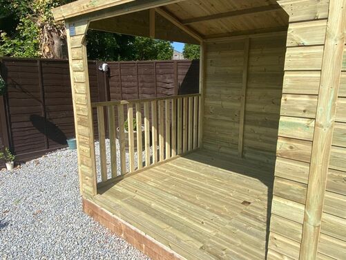 #003 16x8 Apex Shed with Hot Tub Area