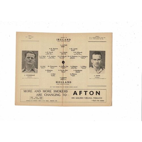 1955 Republic of Ireland v Holland Football Programme