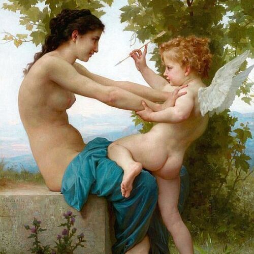 A Young Girl Defending Herself Against Eros