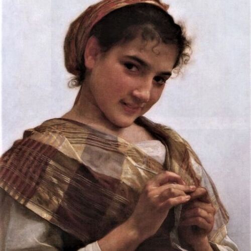 Young Girl Crocheting