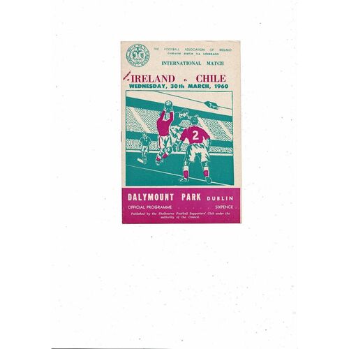 1960 Republic of Ireland v Chile Football Programme
